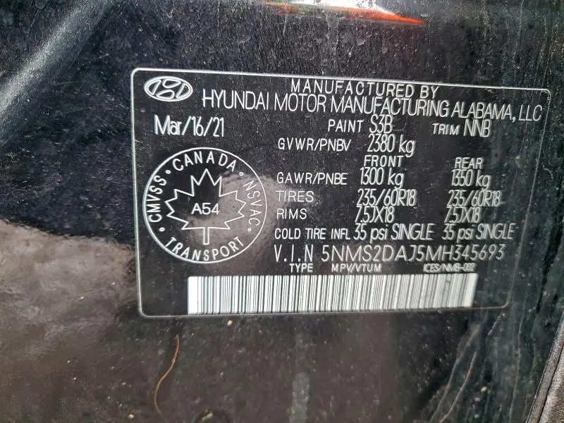 2021 HYUNDAI SANTA FE SEL  