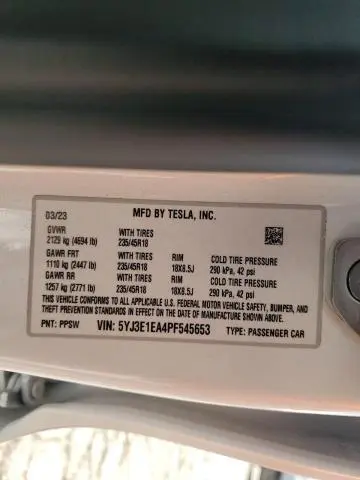 2023 TESLA MODEL 3   