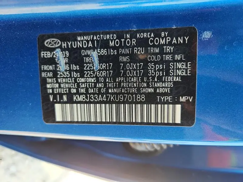 2019 HYUNDAI TUCSON VALUE  