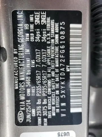 2015 KIA SORENTO LX  