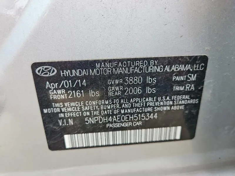 2014 HYUNDAI ELANTRA SE  