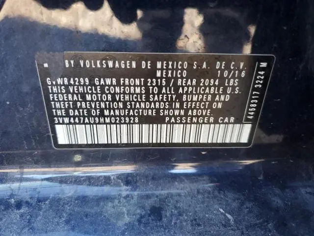 2017 VOLKSWAGEN GTI S/SE  