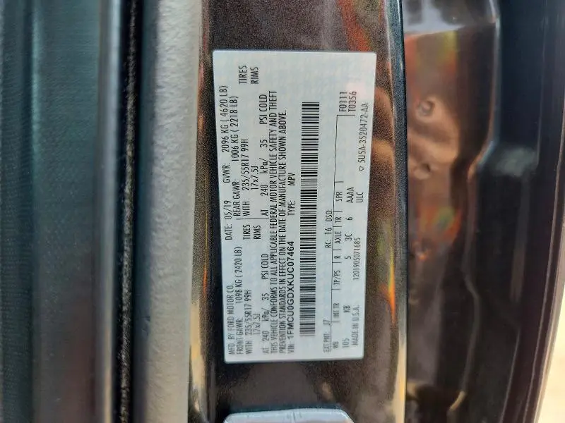 2019 FORD ESCAPE SE  