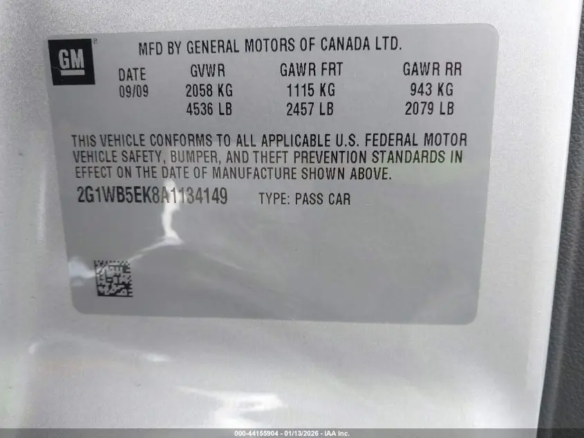 2010 CHEVROLET IMPALA LT