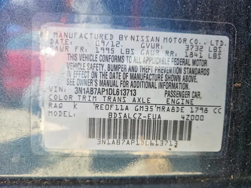 2013 NISSAN SENTRA S  