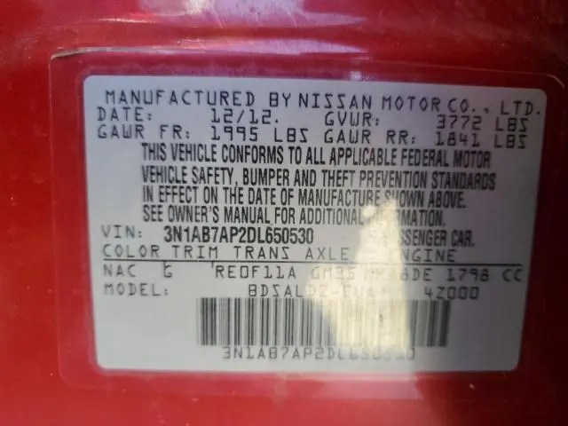 2013 NISSAN SENTRA S  