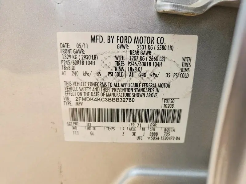 2011 FORD EDGE LIMITED  