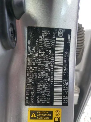 2016 TOYOTA CAMRY LE  