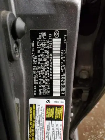 2019 TOYOTA CAMRY SE  