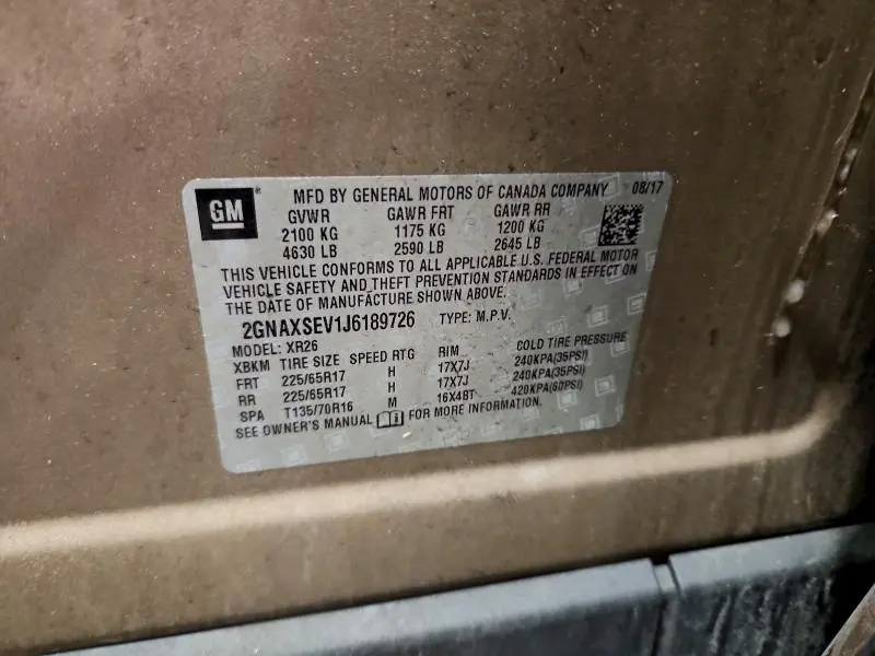 2018 CHEVROLET EQUINOX LT  