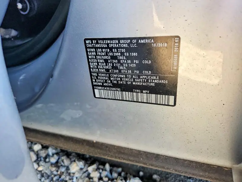2019 VOLKSWAGEN ATLAS SEL PREMIUM  