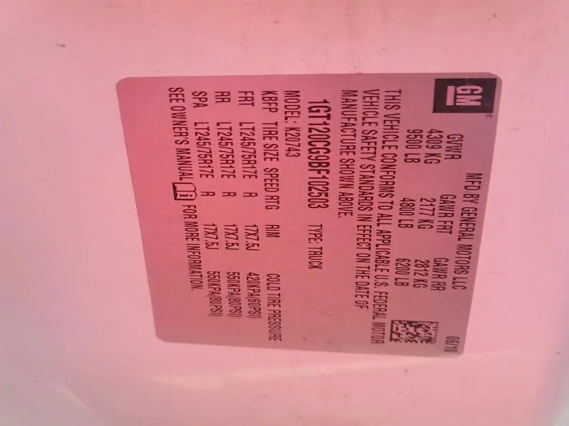 2011 GMC SIERRA K2500 SLE  