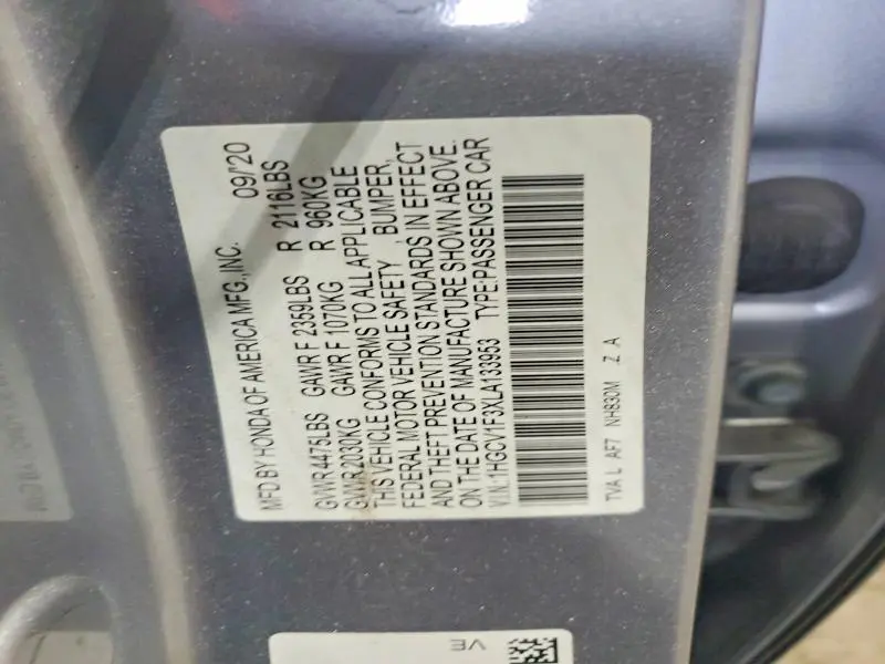 2020 HONDA ACCORD SPORT  