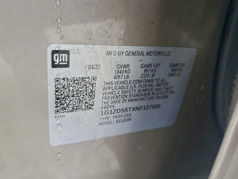 2022 CHEVROLET MALIBU LT  