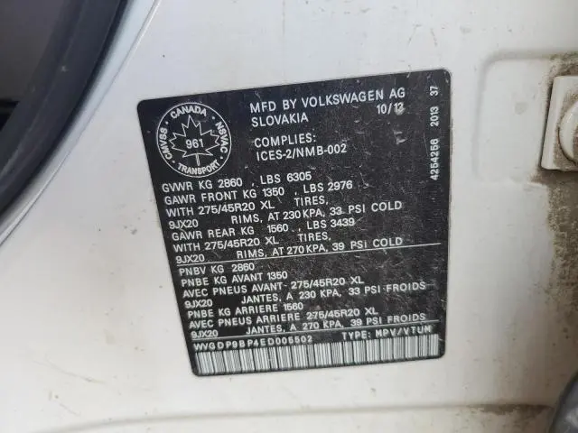 2014 VOLKSWAGEN TOUAREG TDI  