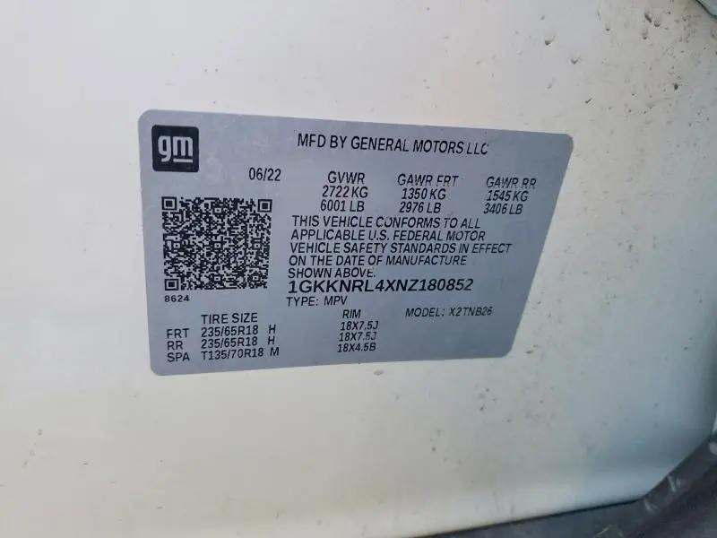 2022 GMC ACADIA SLE  
