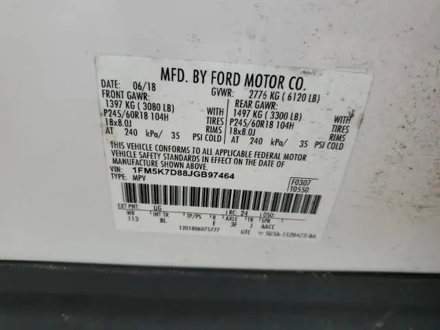 2018 FORD EXPLORER XLT  