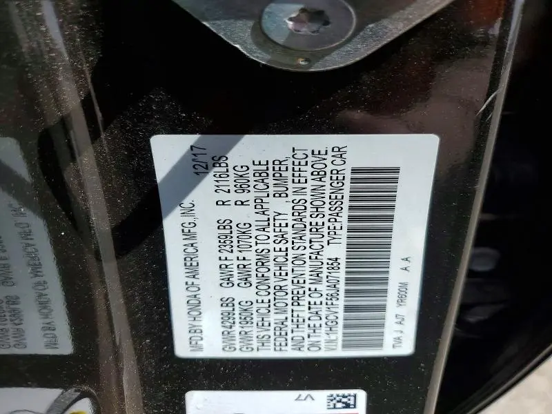 2018 HONDA ACCORD EXL  