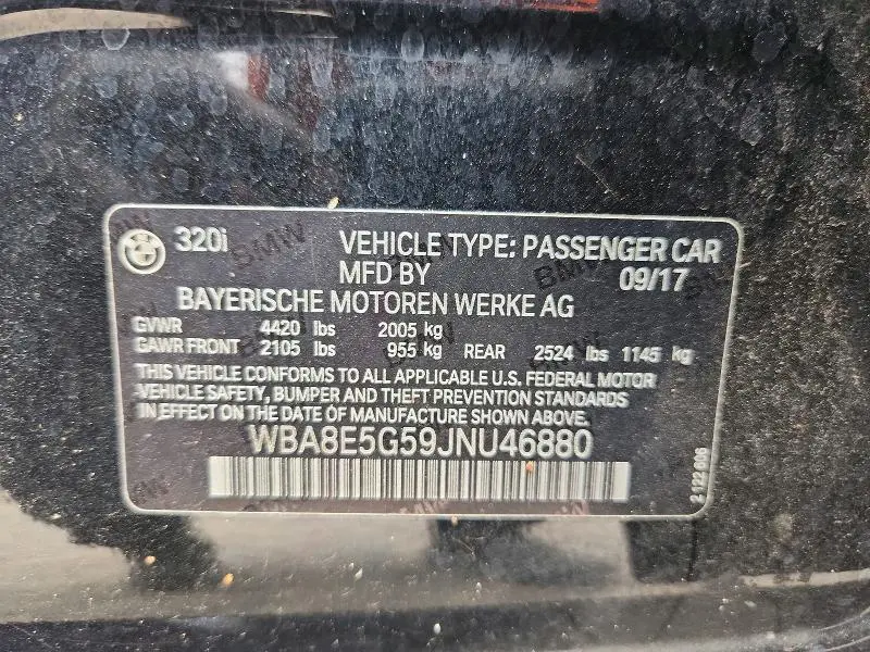 2018 BMW 320 XI  
