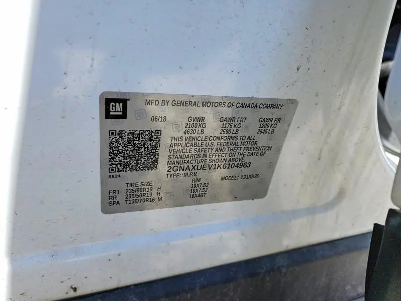 2019 CHEVROLET EQUINOX LT  