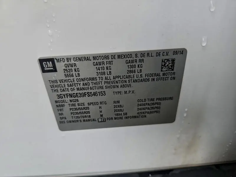 2015 CADILLAC SRX PREMIUM COLLECTION  