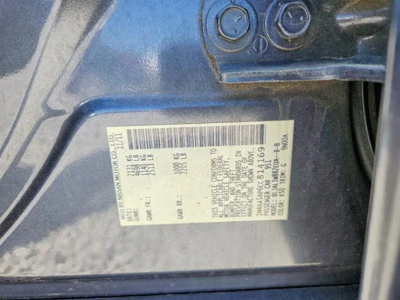 2012 NISSAN MAXIMA 3.5 S  