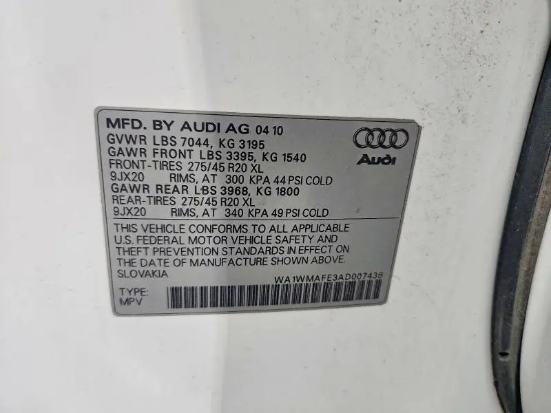 2010 AUDI Q7 PRESTIGE  