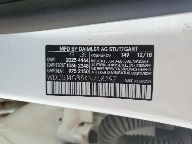 2019 MERCEDES-BENZ CLA 250 4MATIC  