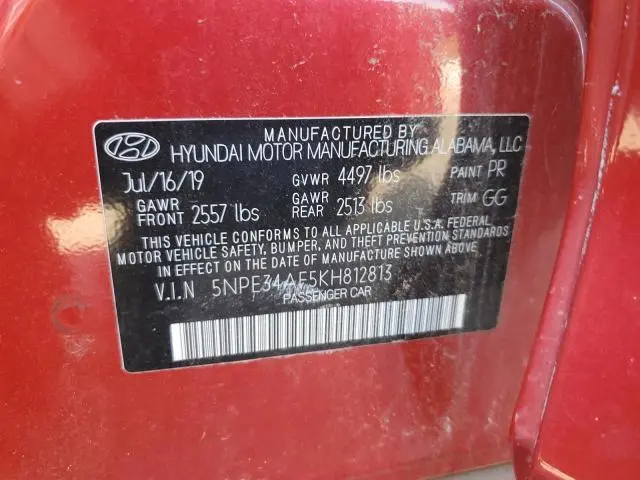 2019 HYUNDAI SONATA LIMITED  