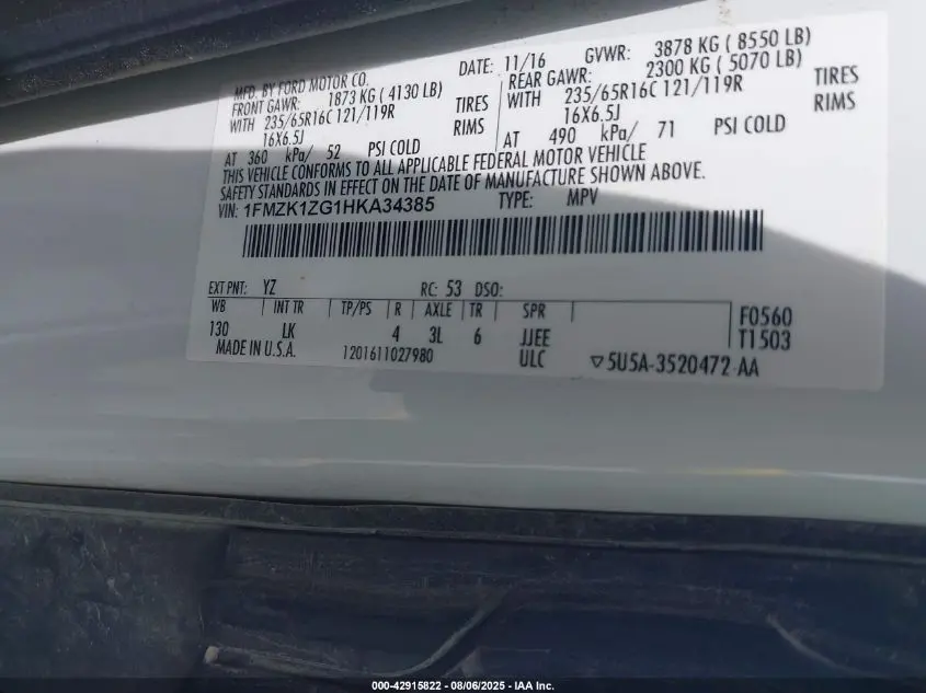 2017 FORD TRANSIT-150 XLT