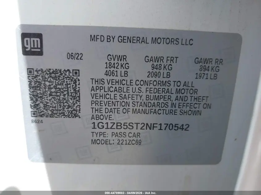 2022 CHEVROLET MALIBU FWD LS