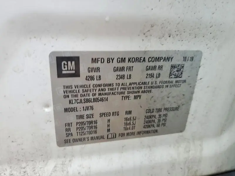 2020 CHEVROLET TRAX 1LT  