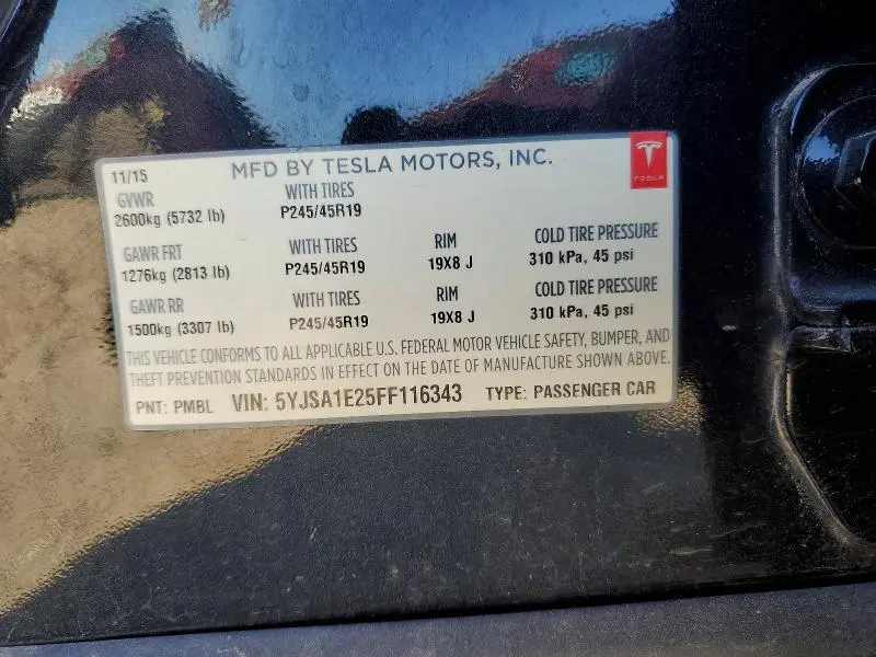 2015 TESLA MODEL S   