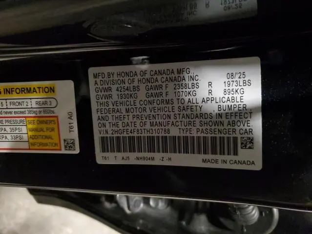 2026 HONDA CIVIC SPORT  