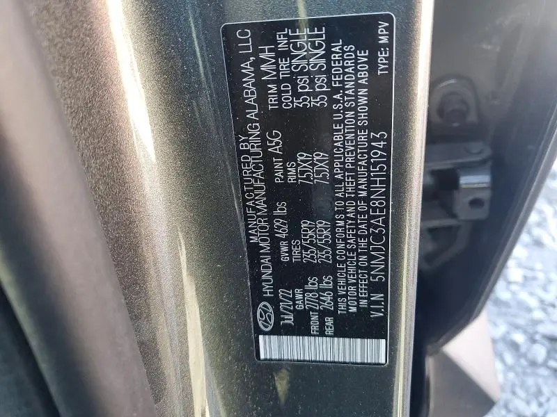 2022 HYUNDAI TUCSON SEL  