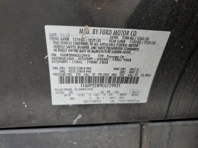 2012 FORD TAURUS SEL  