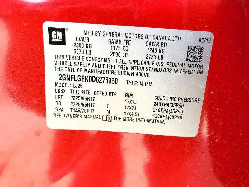 2013 CHEVROLET EQUINOX LTZ  