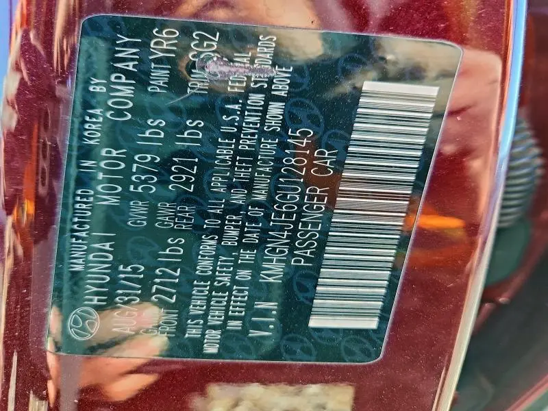 2016 HYUNDAI GENESIS 3.8L  