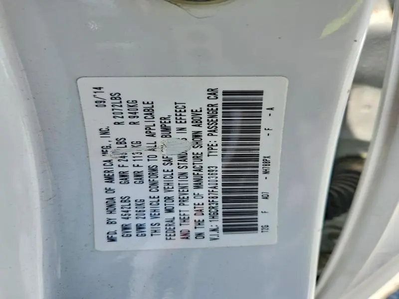 2015 HONDA ACCORD EXL  