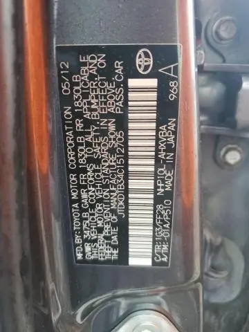 2012 TOYOTA PRIUS C   