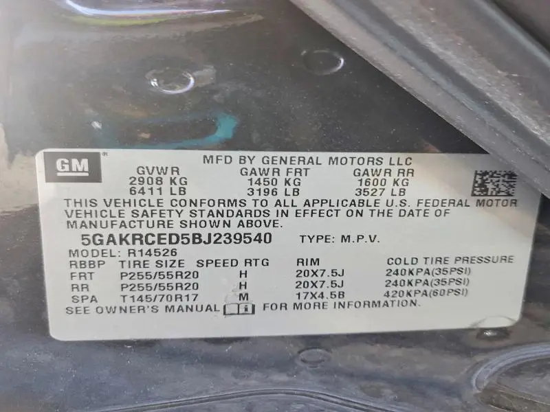 2011 BUICK ENCLAVE CXL  