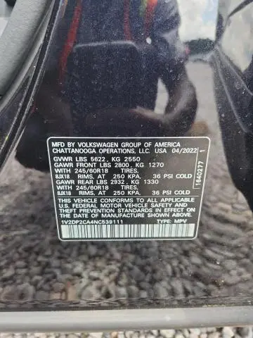 2022 VOLKSWAGEN ATLAS SE  