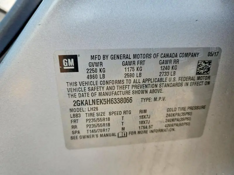 2017 GMC TERRAIN SLE  