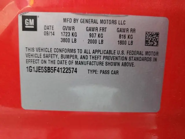 2015 CHEVROLET SONIC LTZ  