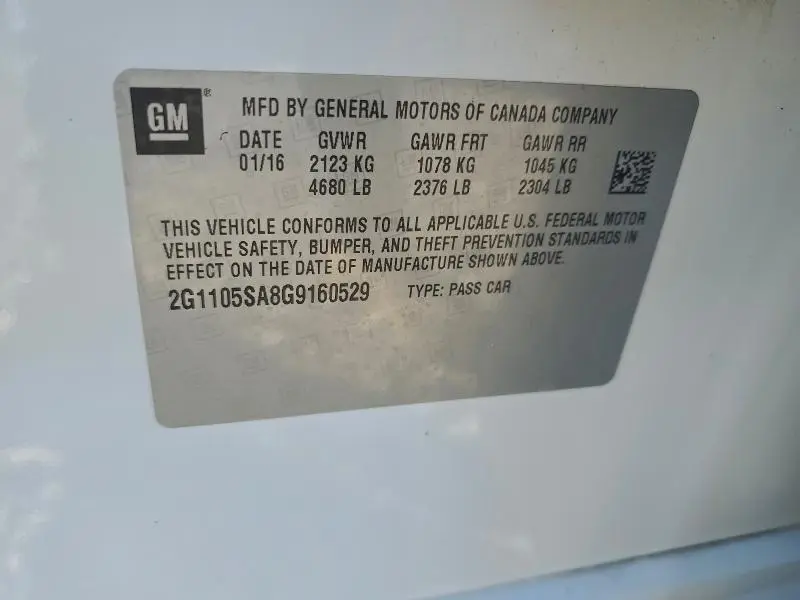 2016 CHEVROLET IMPALA LT  