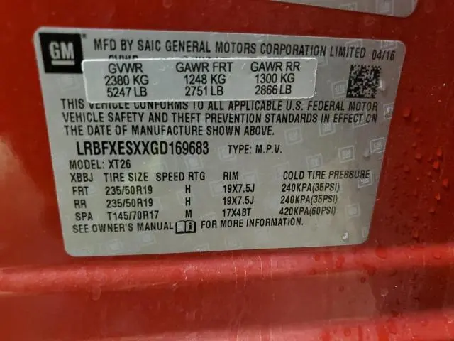 2016 BUICK ENVISION PREMIUM  