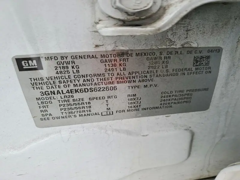 2013 CHEVROLET CAPTIVA LTZ  