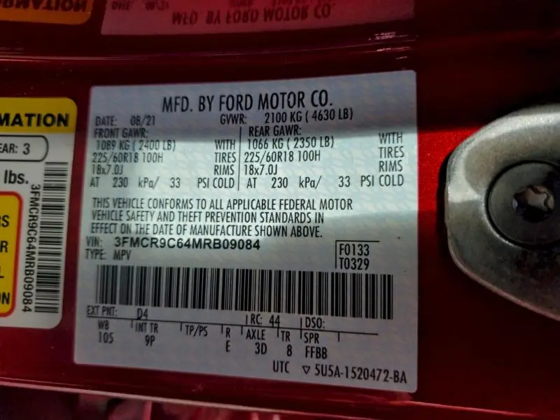 2021 FORD BRONCO SPORT OUTER BANKS  