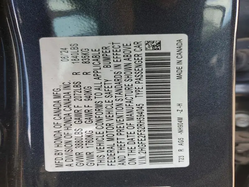 2024 HONDA CIVIC SPORT  