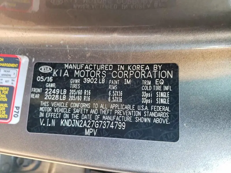 2016 KIA SOUL   